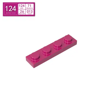 1x4 Plate Building Blocks, Compatible with LEGO 3710, 50g or 1kg - 9