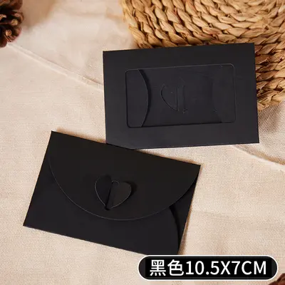 Kraft Paper Heart Envelope, Retro European Style Double Love Letter Envelope - 11