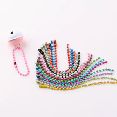 DIY takı aksesuarı renkli boncuk zinciri 10cm, Pindou yuvarlak boncuk demir boncuk zinciri, fırın boyalı zincir, etiket askı zinciri, asılı parça zinciri, Gu Ka zinciri