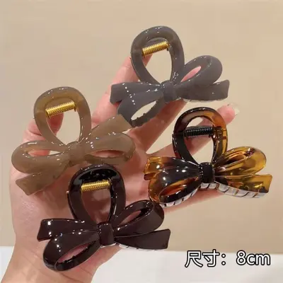 European and American Cross-Border Large Size New Premium Claw Clip Bow Bun Hair Clip Shark Clip Hair Accessory Hair Pin