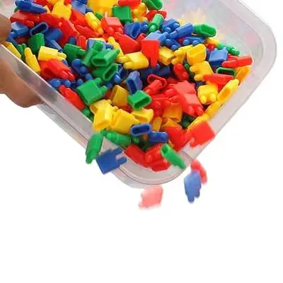 Kindergarten Snap-Together Particle Building Blocks, Snowflake Shape - 6