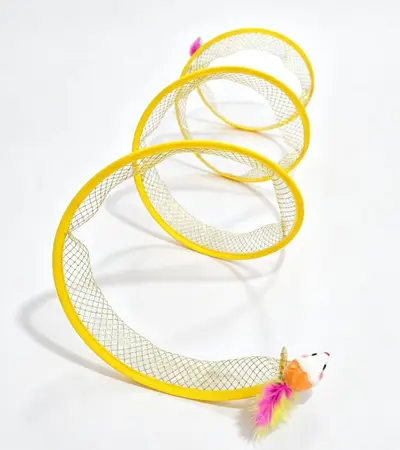 Foldable Cat Tunnel with Mouse and Feather Cat Toys Set - 10