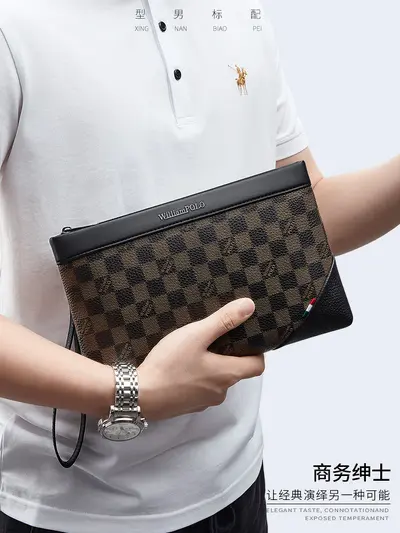 Men's Genuine Leather Business Clutch, Large Capacity - 2
