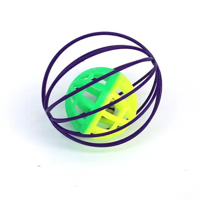 Cage Ball with Bell Cat Toy Sound Ball and Teaser Wand Set - 5