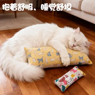 Cat Toy with Crinkle Paper, Catnip and Silvervine, Long Plush Cat Pillow - 3