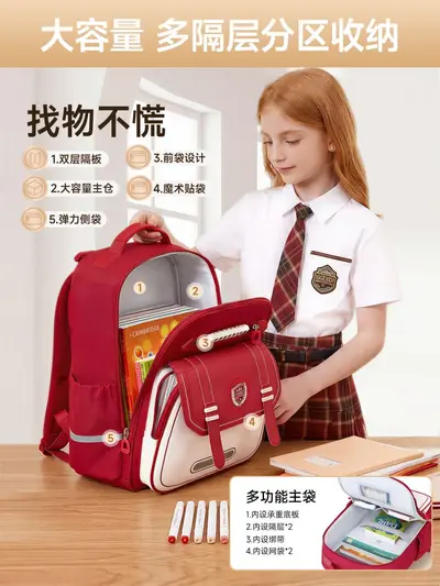 Primary school backpack, grades 1-6, lightweight, durable