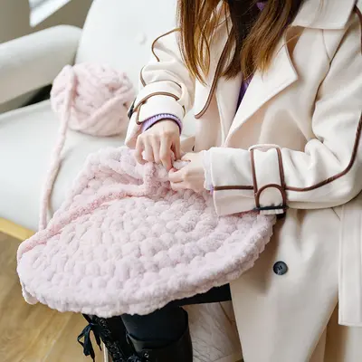 Snowball Thick Cat Tail Chunky Yarn Finger Knit Scarf Icicle Yarn DIY Handmade Crochet Knitting Seat Cushion Blanket Pet Bed