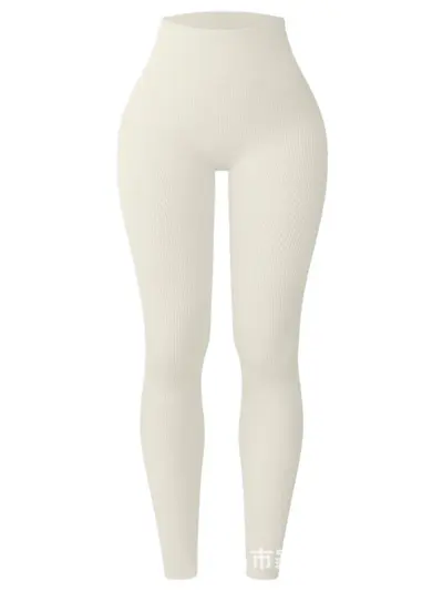 Hohe Bund Yogahose in Lila, Rippstrick, enge Passform mit Po-Lift-Effekt - 5