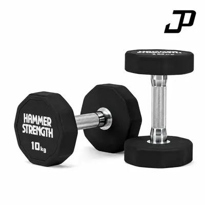 On Kenar Kaplı Dumbell Ticari Fitness Salonu Sabit Dumbell Dökme Demir Yuvarlanmayan Dumbell Standı Seti Özelleştirilebilir Logo - 10