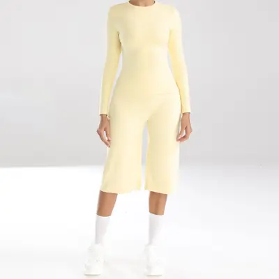 Long Sleeve Yoga Set Women Two-Piece Quick-Dry High Waist Fitness Wear - 9