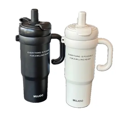 Cross-border 316 Stainless Steel Insulated Tumbler with Handle, Thermal and Cold-Insulating Straw Cup, Outdoor Large Capacity Ice-Proof Water Cup - 6