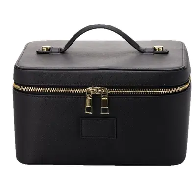 PU Leather Portable Makeup Bag with Compartments, Large Capacity - 6