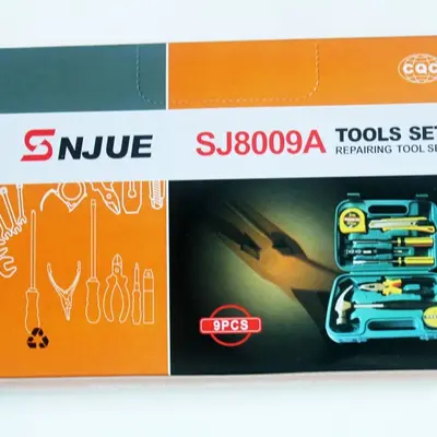 SNJUE 9-teiliges Haushalts-Werkzeugset mit Hammer, Modell 8009B - 5