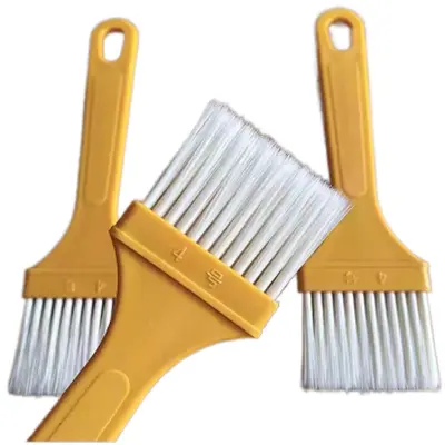 Plastik boya fırçası su geçirmez tutkal fırçası plastik No. 4 küçük fırça dökülmeyen barbekü fırçası saç ekimi fırçası sarı saplı temizleme fırçası
