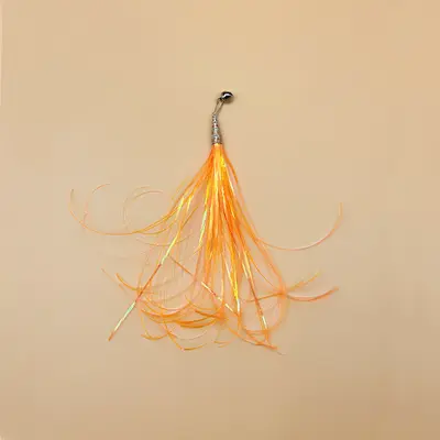 Cat Teaser Wand Replacement Head with Crinkle Paper, Bell and Colorful Tassels - 10