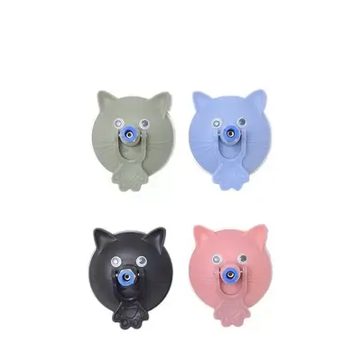 Cat Face Suction Cup Cat Teaser Wand, Long Pole, Replaceable Feathers - 6