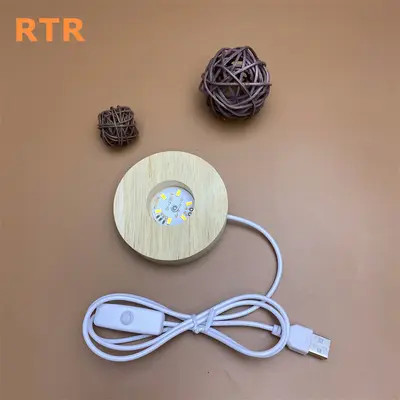 LED-Lampenemitter DIY Steckerlampe Nachtlicht Kristallkugel Duftlampe Parfümzerstäuber Marktstandleuchte Flohmarktleuchte runde Leuchte Echtholz leuchtender Sockel - 10