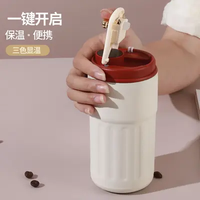 Smarte Thermobecher mit Temperaturanzeige für Damen und Herren, hübsches Design, Auto-Becher und Reisekaffeebecher, Isolierbecher aus 316er Edelstahl, individuell anpassbar