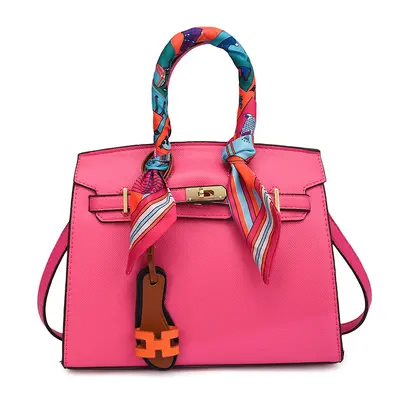 Large Capacity Kelly Bag with Printed Silk Scarf, Casual Handbag - 13