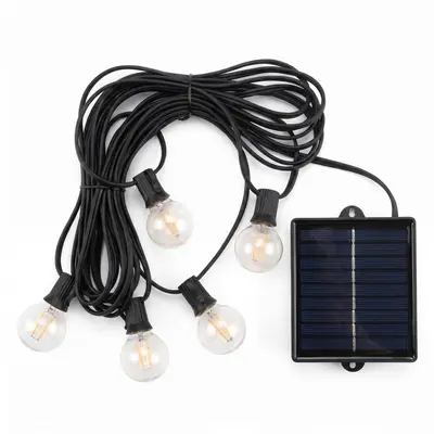 Solar G40 High-Voltage Retro Bulb String, Waterproof Outdoor, Christmas and Halloween Deco