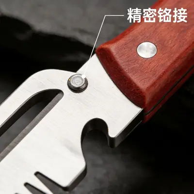 多功能不锈钢削皮刀木柄家用刮皮刀带齿梳切葱丝神器厨房果蔬刨刀