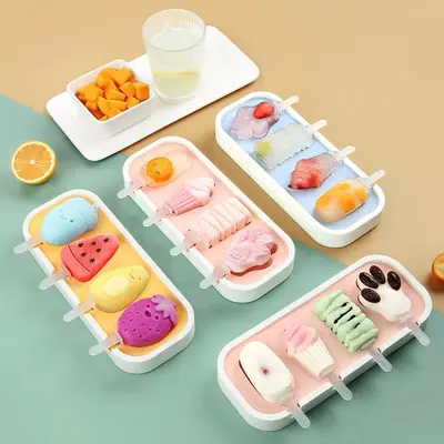 Food-grade silicone ice cream mold homemade ice cream popsicle children's cartoon cheese stick mold