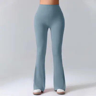Women's High Waist Micro Flare Yoga Pants with Peach Lift - 9