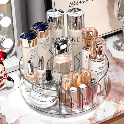 Rotating cosmetics storage box, desktop organizer