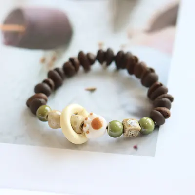 Coffee Bean Jingdezhen Beaded Unisex Bracelet