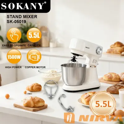 sokany跨境欧规台式全自动揉面机大容量打蛋机搅拌机和面面包机