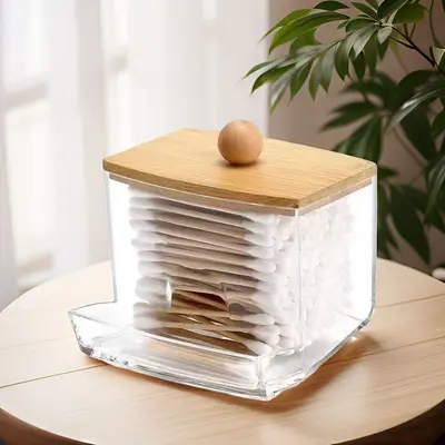 Rechteckige Wattestäbchen-Box mit Deckel, Makeup-Aufbewahrungsset
