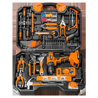 Electric drill lithium battery tool kit with bag