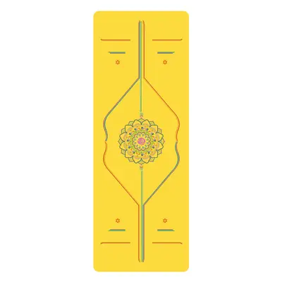Rainbow PU Yoga Mat, Natural Rubber, Non-Slip with Alignment Lines - 1
