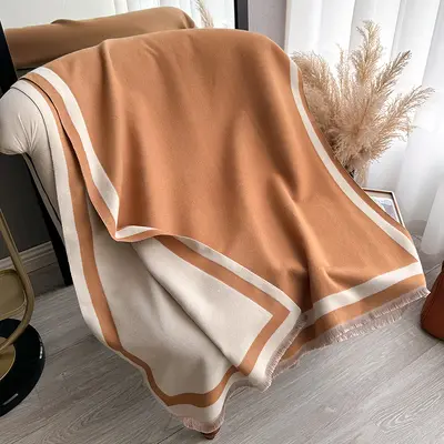 Women's Imitation Cashmere Scarf, Thick, Soft, Double-Sided Shawl - 10