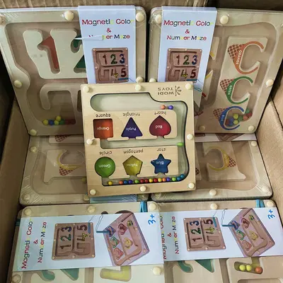 磁性数字走珠迷宫玩具幼儿童运笔吸铁早教益智力逻辑思维训练游戏