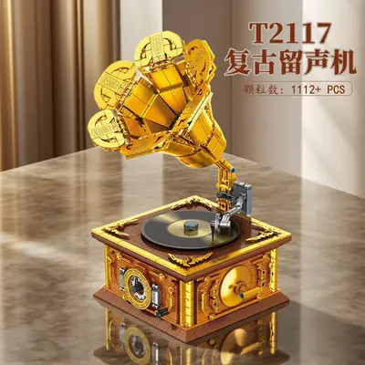T2109 Retro Clock Building Block Set, Small Particle Decorative Assembly Toy - 13