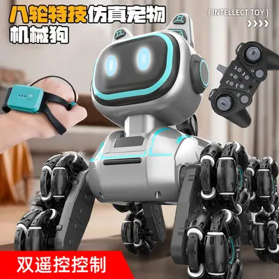 新款八轮特技机器狗漂移攀爬手势感应儿童智能遥控机器人玩具礼物