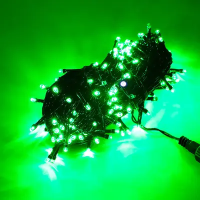 Black Cable Flashing LED String Lights, Waterproof for Outdoor Christmas Use - 11