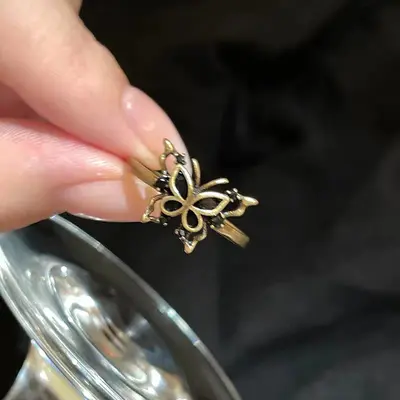 Kelebek zirkon açık yüzük kadın vintage - 7