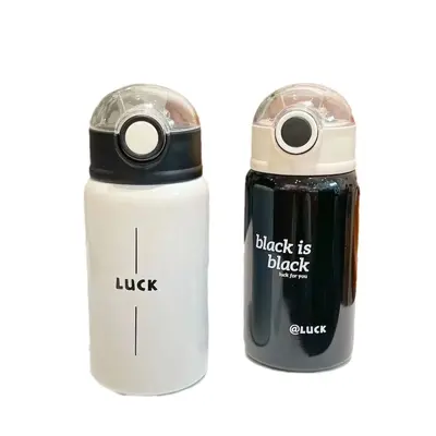 Minimalist Women's Insulated Cup with Straw, Large Capacity Student Water Bottle - 6