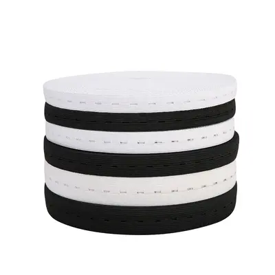 Buttonhole Elastic Band 1.5-3cm, Adjustable Woven Webbing - 6