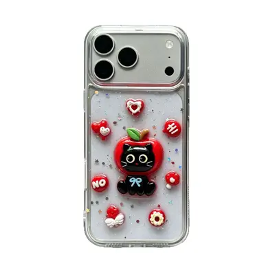 Y2K红苹果猫咪适用苹果18promax手机壳iPhone17pro可爱16/15新款X