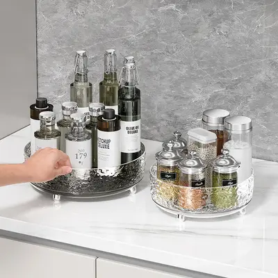 Rotating cosmetic storage box for makeup desk