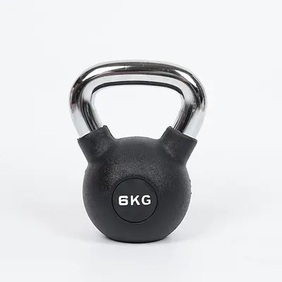 Schwarze gummierte Kettlebell, 4/8/10/16/24 KG, mit Griff - 8