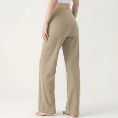 Lockere Sportleggings Damen Yoga Weite Beinhose hohe Taille Kordelzug