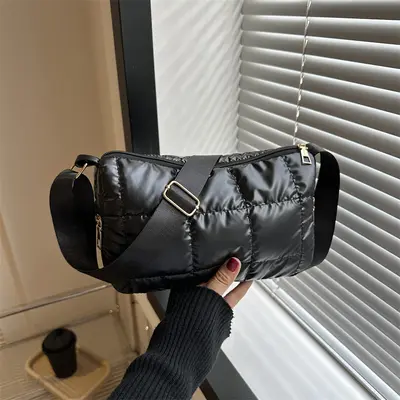Baumwoll-Schultertasche Damen klein quadratisch - 2