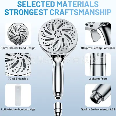 Booster Shower Set with 8-Mode Exposed Shower Head and Back Spray