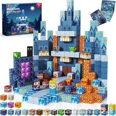 Magnetic Block Building Set, Mine Cave Castle, Educational Magnetic Tiles - 12