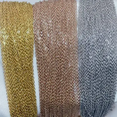 Thin stainless steel O-chain necklace, 14K and 18K gold plated