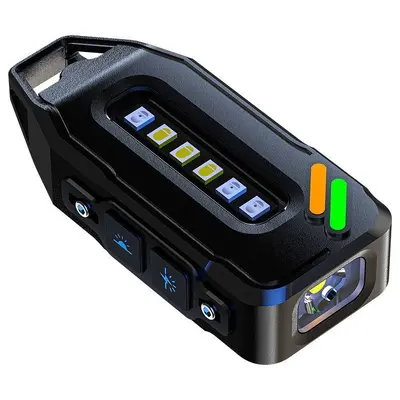 Type-C Rechargeable Keychain Flashlight, Dual Light Source Mini Torch, High Brightness - 8